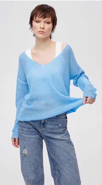 Uzun Kollu Örgü Bluz