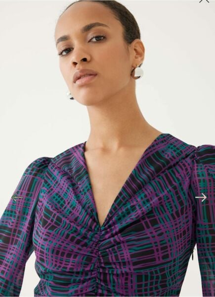 Drapeli Pileli Şifon Elbise