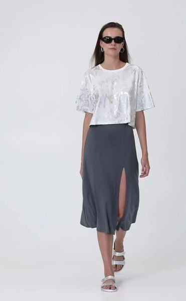 Yırtmaçlı midi etek