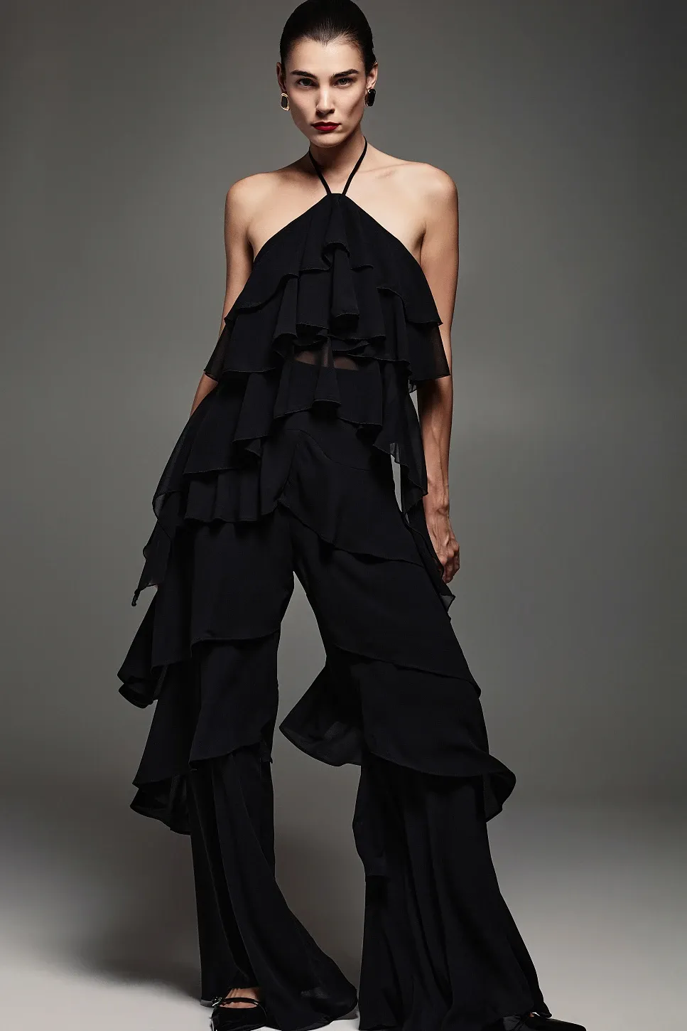 FIRFIRLI PANTOLON SİYAH