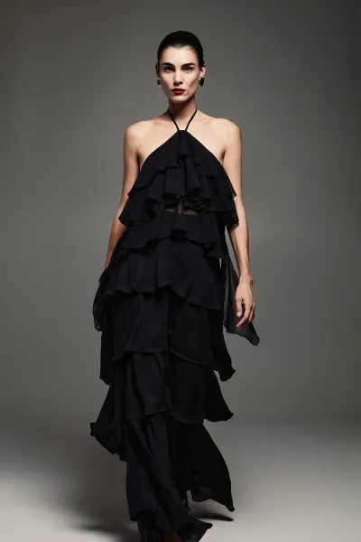 FIRFIRLI PANTOLON SİYAH