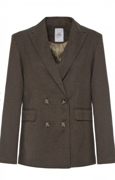 Çift düğmeli ekose blazer ceket