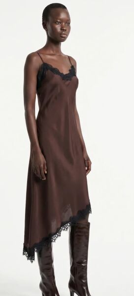 Saten Yüzeyli Ayarlanabilir Askı Slim Fit Elbise