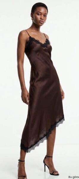Saten Yüzeyli Ayarlanabilir Askı Slim Fit Elbise