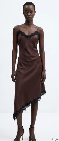 Saten Yüzeyli Ayarlanabilir Askı Slim Fit Elbise