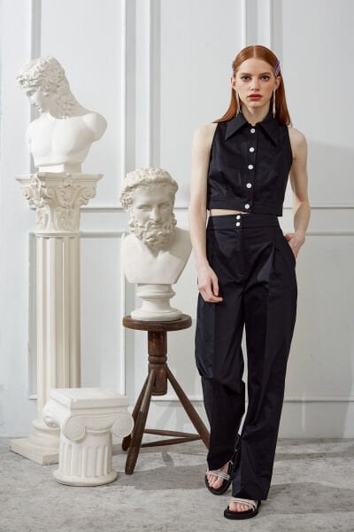 Pile Detaylı Pantolon