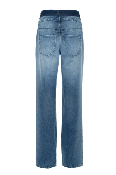 GENİŞ PAÇA JEANS PANTOLON-MAVİ