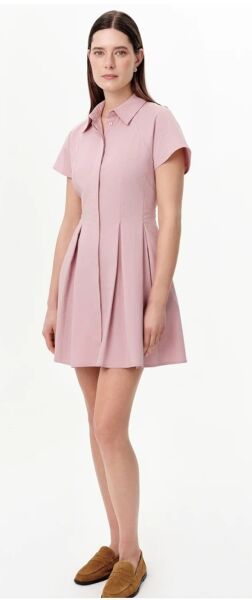 Reglan Kol Pileli Mini Regular Pembe Elbise