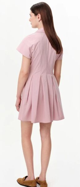 Reglan Kol Pileli Mini Regular Pembe Elbise