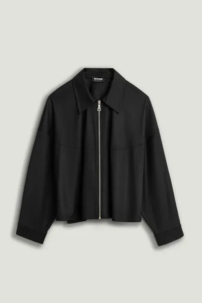 DÖKÜMLÜ CEKET-SİYAH