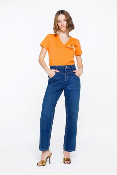 Jagronlu Önden Dikiş Detaylı Regular Jean Pantolon