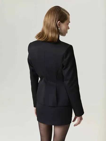 Balenli Blazer Ceket-Siyah