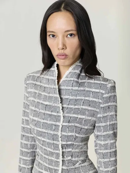 VATKALI CEKET GRİ-BEYAZ