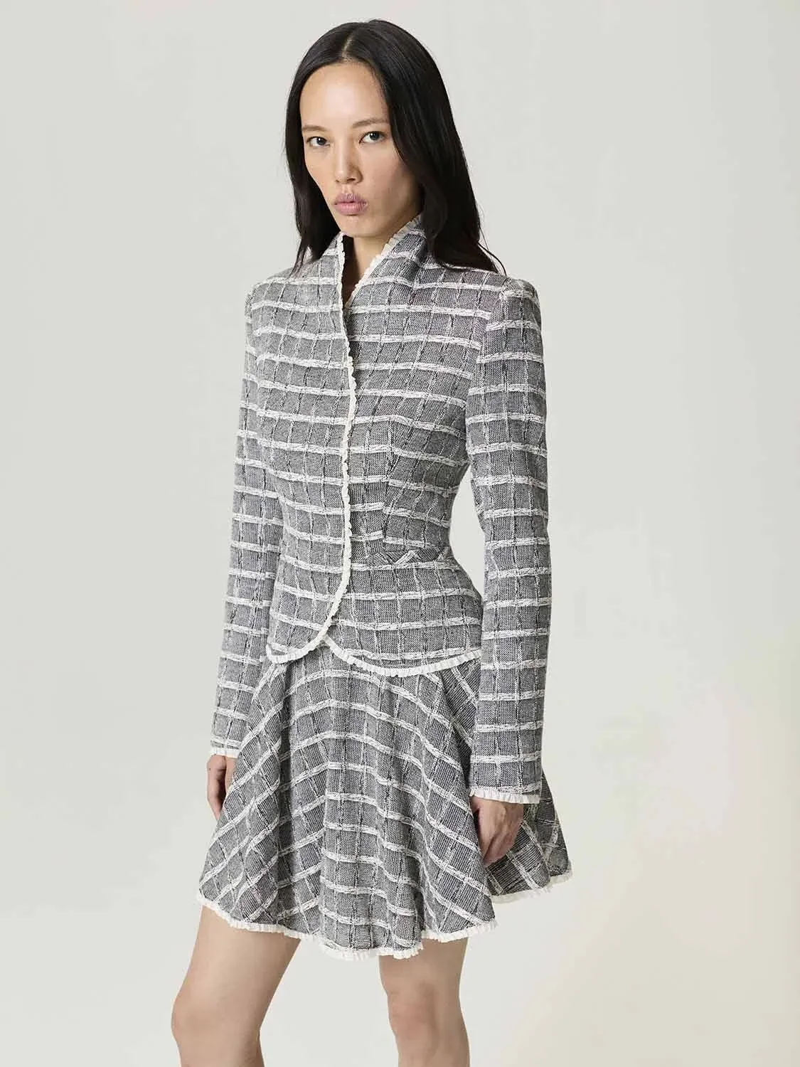 VATKALI CEKET GRİ-BEYAZ