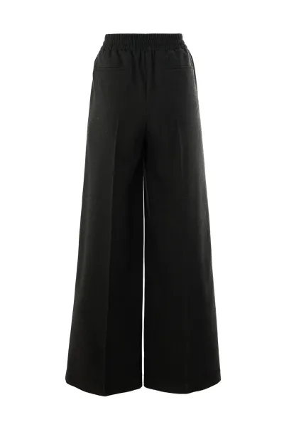 Bağcıklı Cepli Düz Regular Dokuma Pantolon-Gri