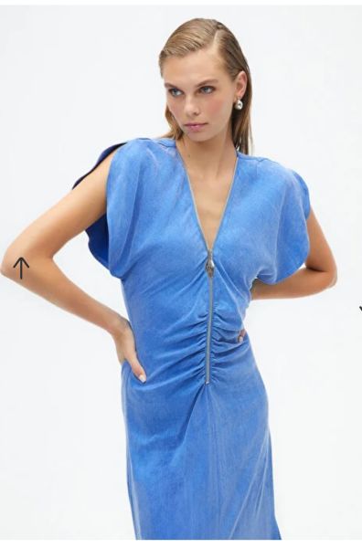 Drape Detaylı Elbise