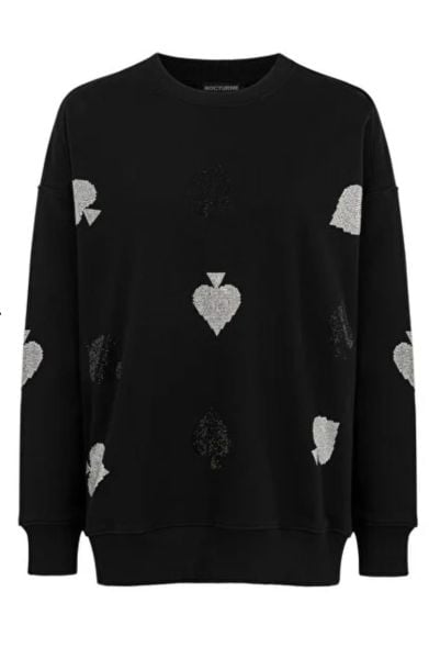 Taş Baskılı Oversize Sweatshirt